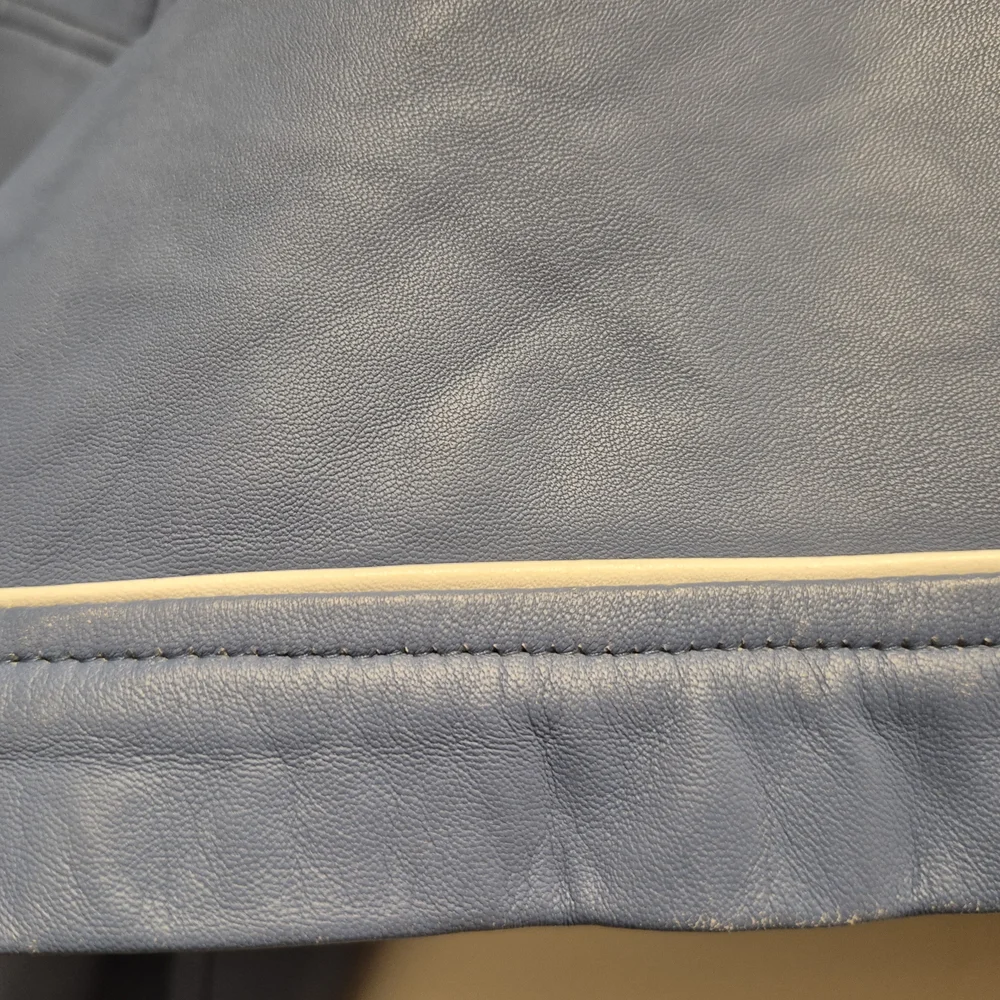 Leather  Blue Short Sleeve Shirt Jacket " DICOUNTED " - Picture 5 of 16